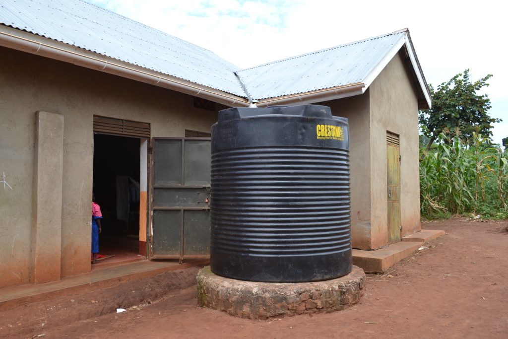water tank outside church building